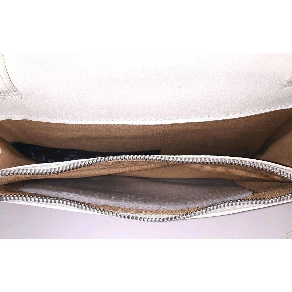 AllSaints Fetch Ecru Ivory Pebbled Leather Wallet Clutch Handbag Bag